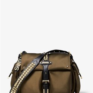 Michael Kors Olivia Olive Green Shoulder Messenger Bag
